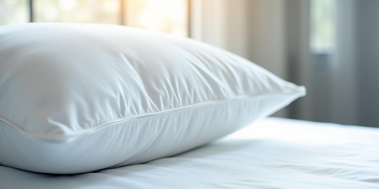 Soft pillow on a minimalist bed with soft lighting
