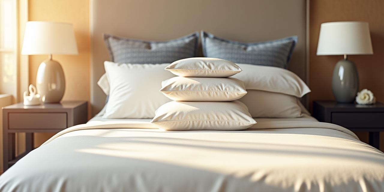 Collection of premium pillows arranged elegantly