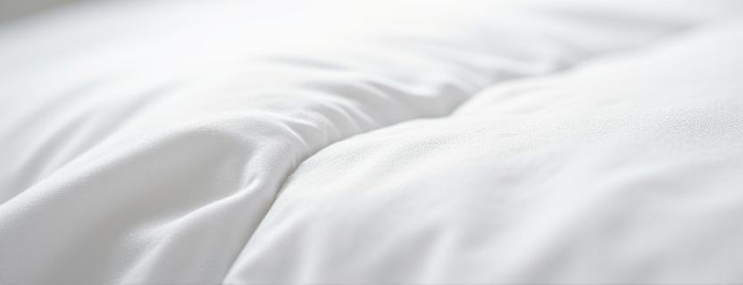 Close up of plush white pillow texture